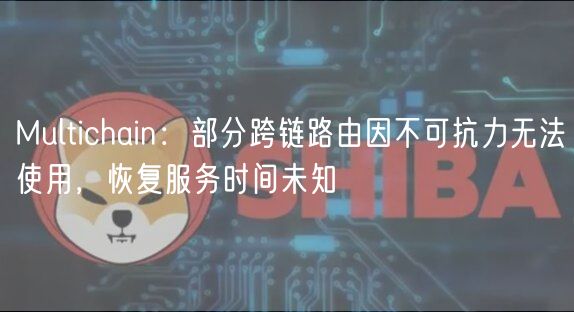 Multichain:部分跨链路由因不可抗力无法使用,恢复服务时间未知