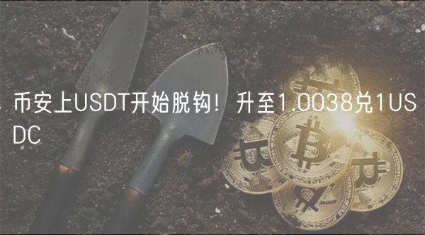 币安上USDT开始脱钩！升至1.0038兑1USDC